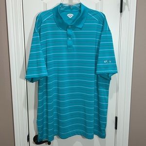 ⛳️ Callaway Golf Shirt • Blue with White & Black Stripes •  2XL • Like New • EUC